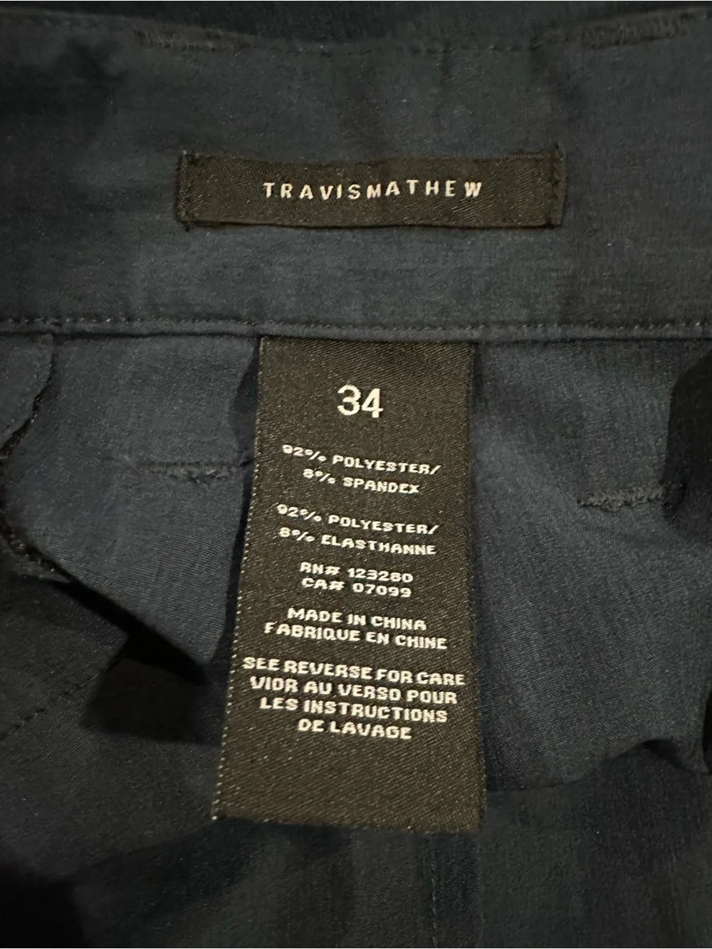 Travis Mathew Navy Blue Mens Dress Pants